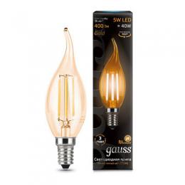 Изображение продукта Лампа светодиодная филаментная Gauss E14 5W 2700K золотая 