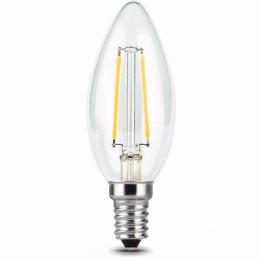 Лампа светодиодная филаментная Gauss E14 7W 4100К прозрачная  - 2