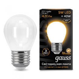 Изображение продукта Лампа светодиодная филаментная Gauss E27 5W 2700К матовая 