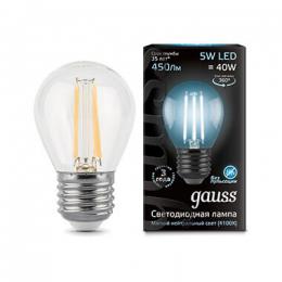 Изображение продукта Лампа светодиодная филаментная Gauss E27 5W 4100K прозрачная 