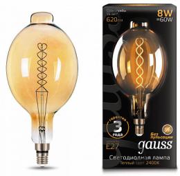 Изображение продукта Лампа светодиодная филаментная Gauss E27 8W 2400K золотая 
