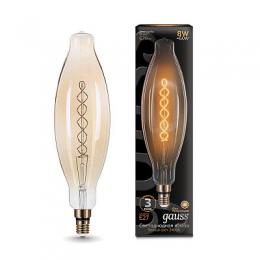Изображение продукта Лампа светодиодная филаментная Gauss E27 8W 2400K золотая 