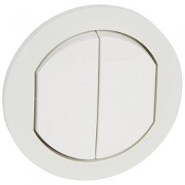 Изображение продукта Лицевая панель Legrand Celiane выключателя двухклавишного белая 