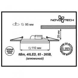 Встраиваемый светодиодный светильник Novotech Gesso  - 2