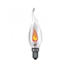 Изображение продукта Лампа накаливания мерцающая Е14 3W свеча на ветру прозрачная 