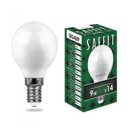Лампа светодиодная Saffit E14 9W 6400K Шар Матовая SBG4509  - 1