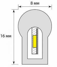 Гибкий неон (UL-00002924) Uniel 8W/m 120LED/m 2835SMD холодный белый 50M  - 2