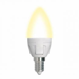 Изображение продукта Лампа светодиодная диммируемая (UL-00004296) Uniel E14 7W 3000K матовая 