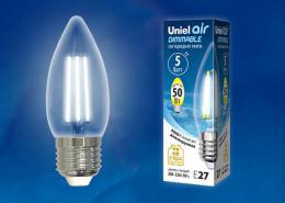 Лампа светодиодная филаментная диммируемая (UL-00003642) Uniel E27 5W 4000K прозрачная  - 2