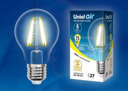 Лампа светодиодная филаментная (UL-00002210) Uniel E27 8W 3000K прозрачная  - 2