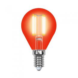 Лампа светодиодная филаментная (UL-00002985) Uniel E14 5W красный  - 1