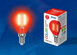 Лампа светодиодная филаментная (UL-00002985) Uniel E14 5W красный  - 2
