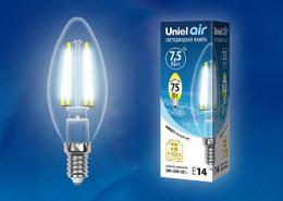 Лампа светодиодная филаментная (UL-00003247) Uniel E14 7,5W 4000K прозрачная  - 2