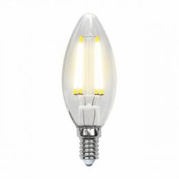 Изображение продукта Лампа светодиодная филаментная Uniel E14 5W 3000K прозрачная 