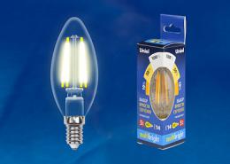 Лампа светодиодная филаментная Uniel E14 5W 3000K прозрачная  - 2