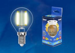 Лампа светодиодная филаментная Uniel E14 5W 3000K прозрачная  - 2