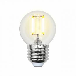 Лампа светодиодная филаментная Uniel E27 5W 3000K прозрачная  - 1