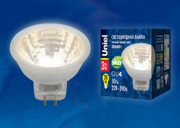 Лампа светодиодная (UL-00001702) Uniel GU4 3W 3000K прозрачная  - 2
