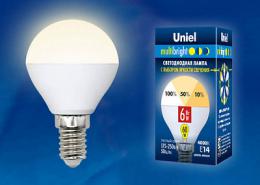 Лампа светодиодная (UL-00002375) Uniel E14 6W 3000K матовая  - 2