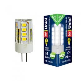 Лампа светодиодная (UL-00006743) Uniel G4 3W 4000K прозрачная  - 1