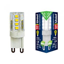 Изображение продукта Лампа светодиодная (UL-00006747) Uniel G9 3W 4000K прозрачная 