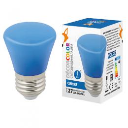Лампа декоративная светодиодная (UL-00005639) Volpe E27 1W синяя матовая  - 1