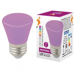 Лампа декоративная светодиодная (UL-00005644) Volpe E27 1W фиолетовая матовая  - 1