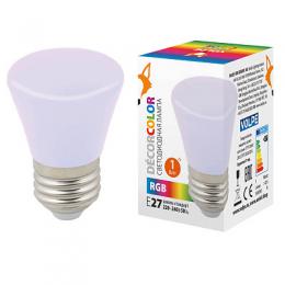 Лампа декоративная светодиодная (UL-00005805) Volpe E27 1W RGB матовая  - 1