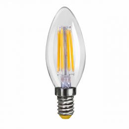 Лампа светодиодная филаментная Voltega E14 4W 4000К свеча прозрачная VG10-C1E14cold4W-F  - 1