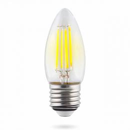 Лампа светодиодная филаментная Voltega E27 6W 4000К прозрачная VG10-C1E27cold6W-F  - 1