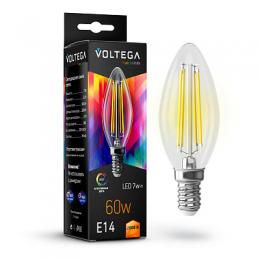 Лампа светодиодная Voltega E14 7W 2800K прозрачная VG10-C35E14warm7W-FHR  - 1