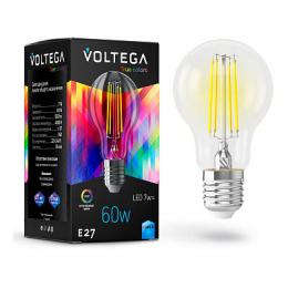 Лампа светодиодная Voltega E27 7W 4000K прозрачная VG10-A60E27cold7W-FHR  - 1