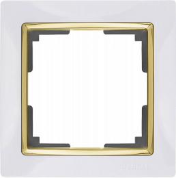 Изображение продукта Рамка Werkel Snabb на 1 пост белый/золото WL03-Frame-01-white/GD 