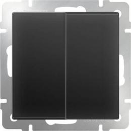 Изображение продукта Выключатель Werkel двухклавишный проходной черный матовый WL08-SW-2G-2W 