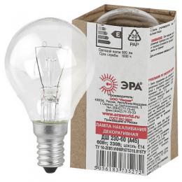 Лампа накаливания ЭРА E14 60W 2700K прозрачная  Б0033704  - 3